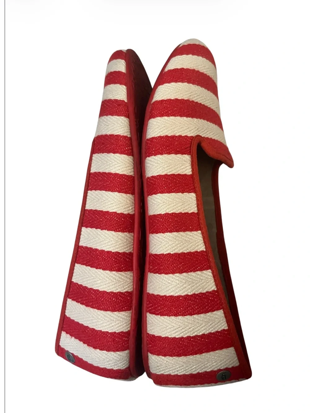 UGG Australia Alloway Red White Stripe Fabric Women's Slip-On Flat Shoes Sz 9